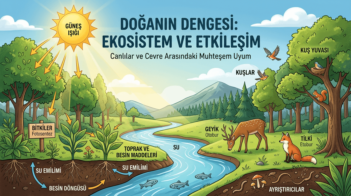 Doğanın Muazzam Dengesi: Ekosistemin Canlı ve Cansız Bileşenlerini Tanıyalım