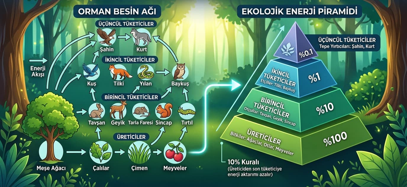 Doğanın Enerji Dansı: Besin Zincirinden Enerji Piramidine Bir Yolculuk