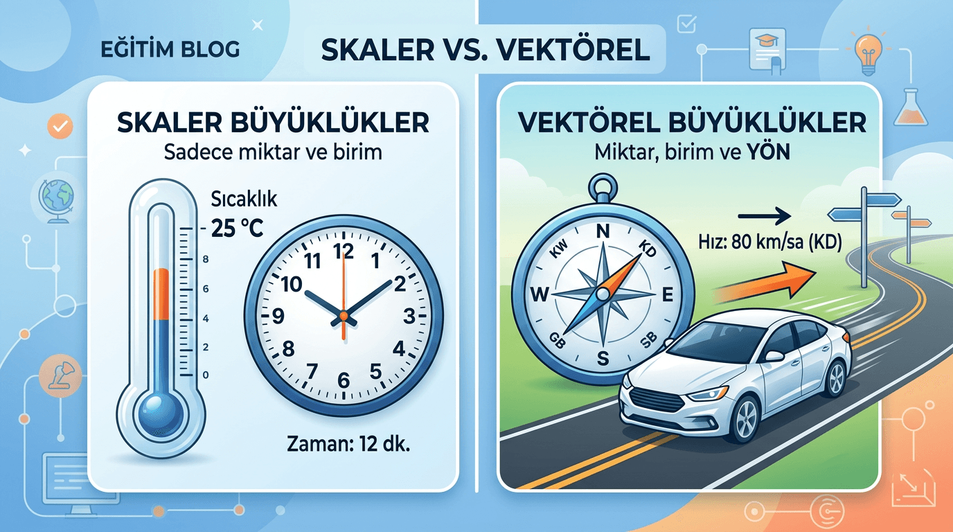 Fizikte Yön Bulmak: Skaler ve Vektörel Nicelikler Arasındaki Farklar