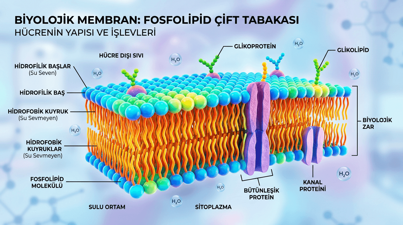 Fosfolipit Nedir? (Yapısı, Hücre Zarındaki Rolü)
