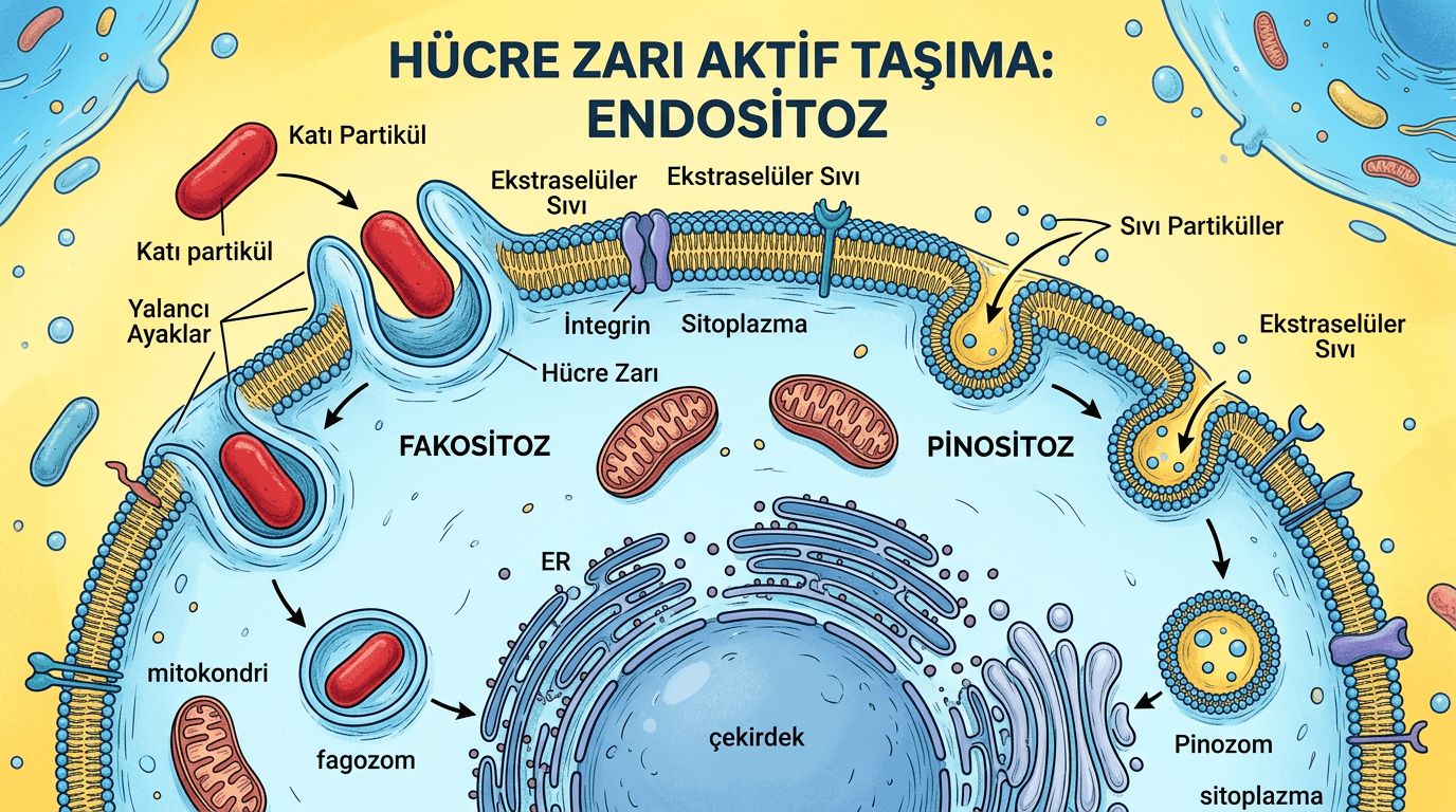 Endositoz Nedir? (Fagositoz ve Pinositoz)