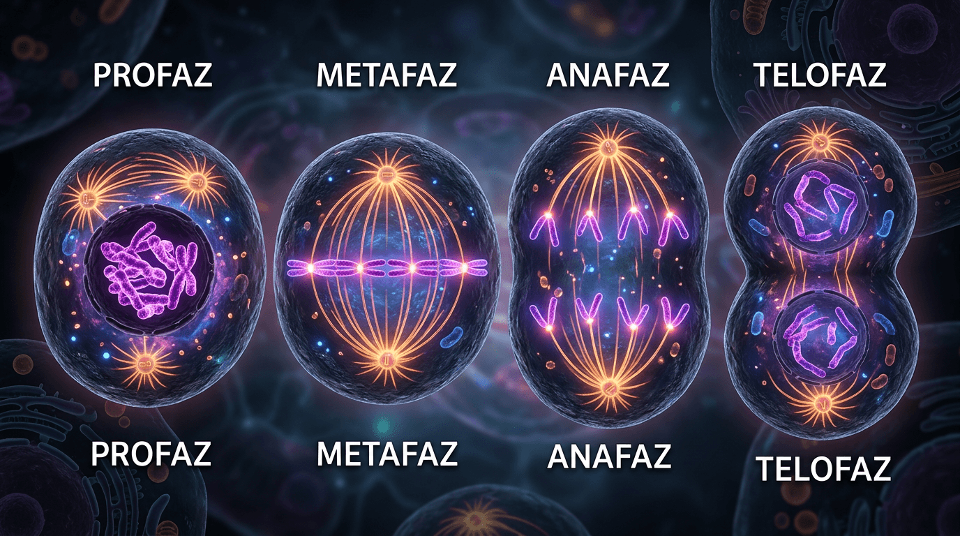 Mitozun Evreleri Nelerdir? (Profaz, Metafaz, Anafaz, Telofaz)