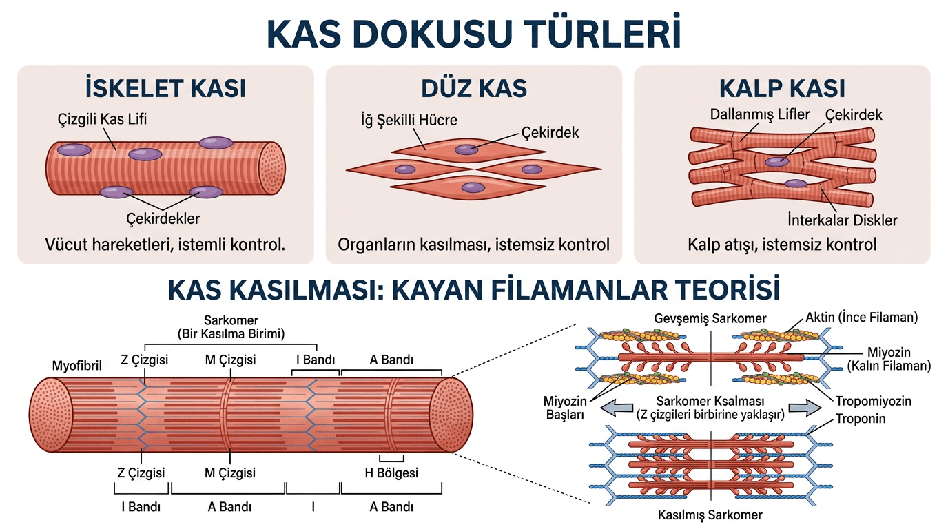 Kas Sistemi Nedir? (Çizgili, Düz, Kalp Kası)