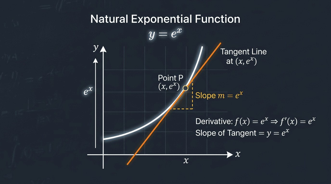 What are the derivatives of exponential and logarithmic functions?