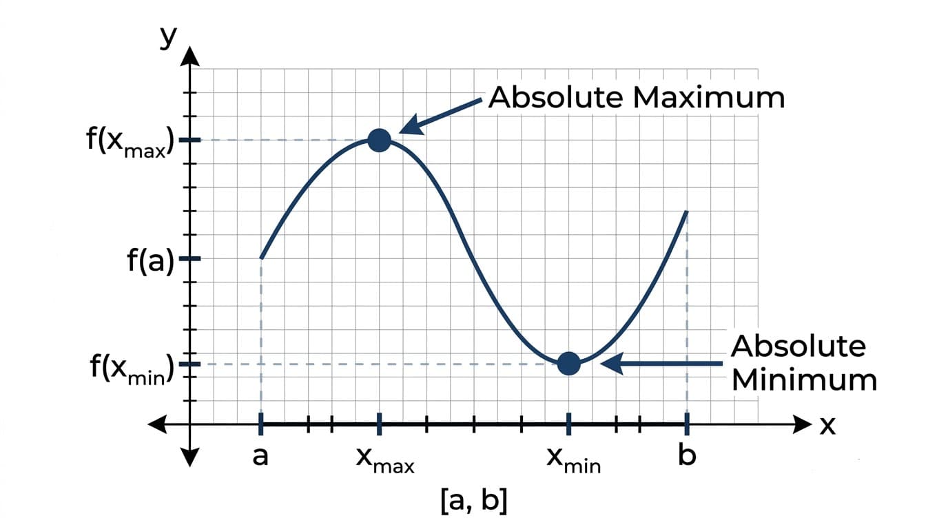 How can I find the absolute maximum and minimum of a function?