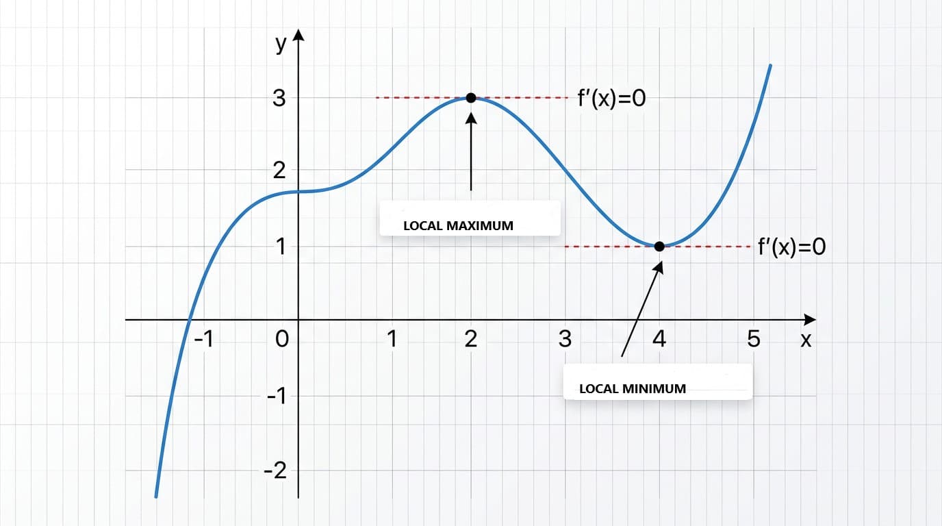 What are extremum points (local maximum and local minimum)?