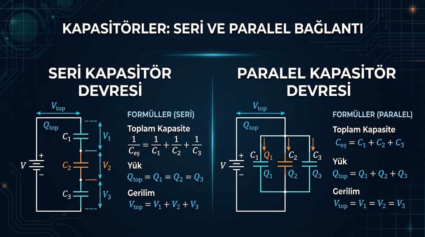 Kondansatörlerin Bağlanması Nasıl Yapılır? (Seri, Paralel)