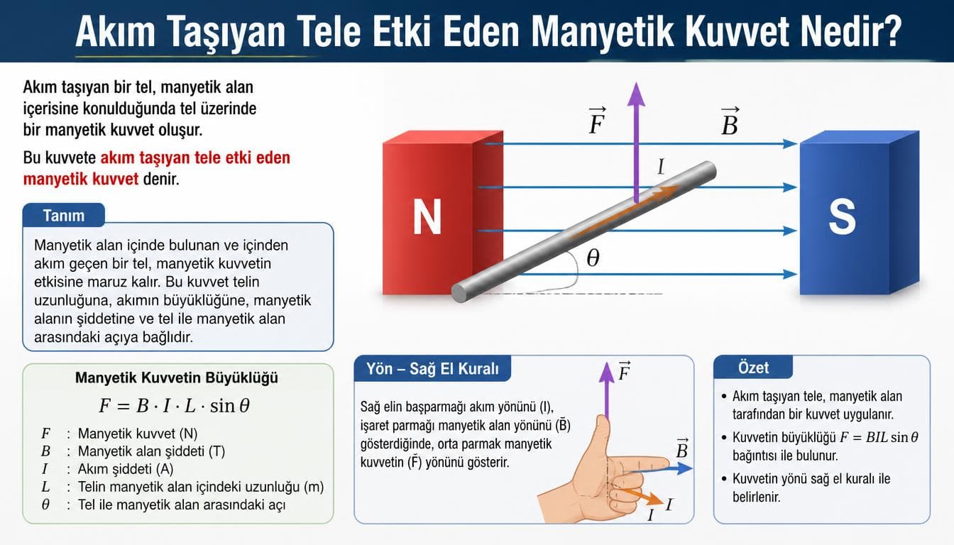 Akım Taşıyan Tele Etki Eden Manyetik Kuvvet Nedir?
