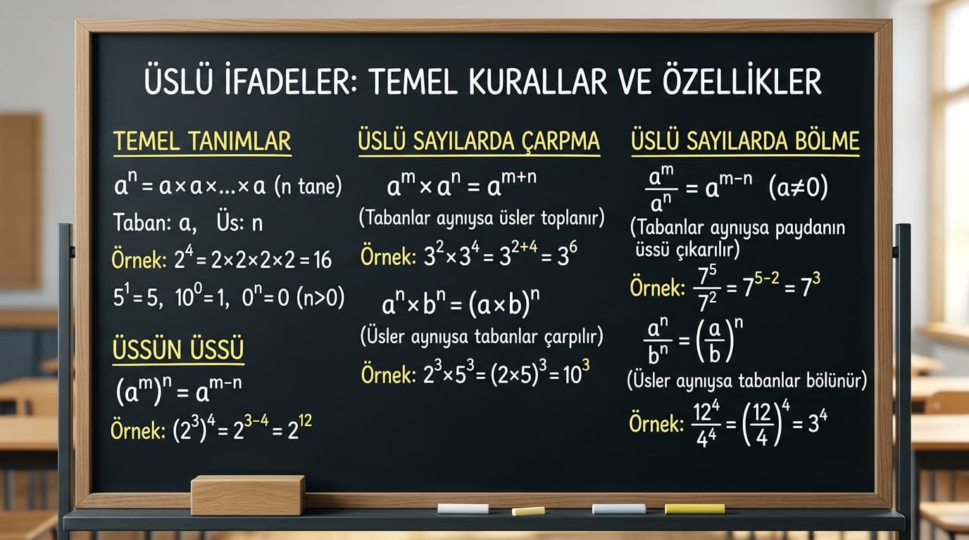 Üslü Sayılarda Dört İşlem Nasıl Yapılır?