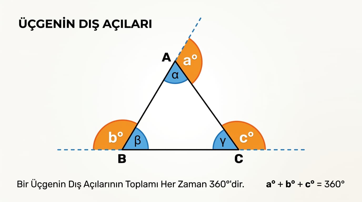 Üçgende Dış Açılar Toplamı Kaçtır?