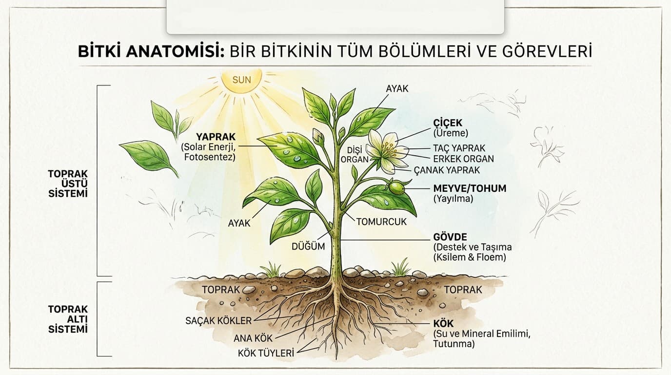 Bitki Nedir? (Yapısı, Kök, Gövde, Yaprak)