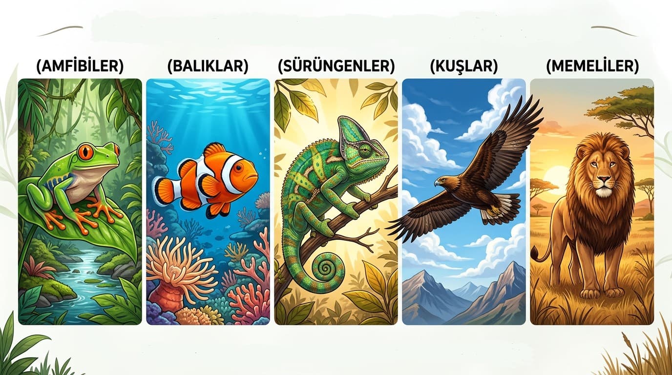 Omurgalılar Nedir? (Balık, Kurbağa, Sürüngen, Kuş, Memeli)