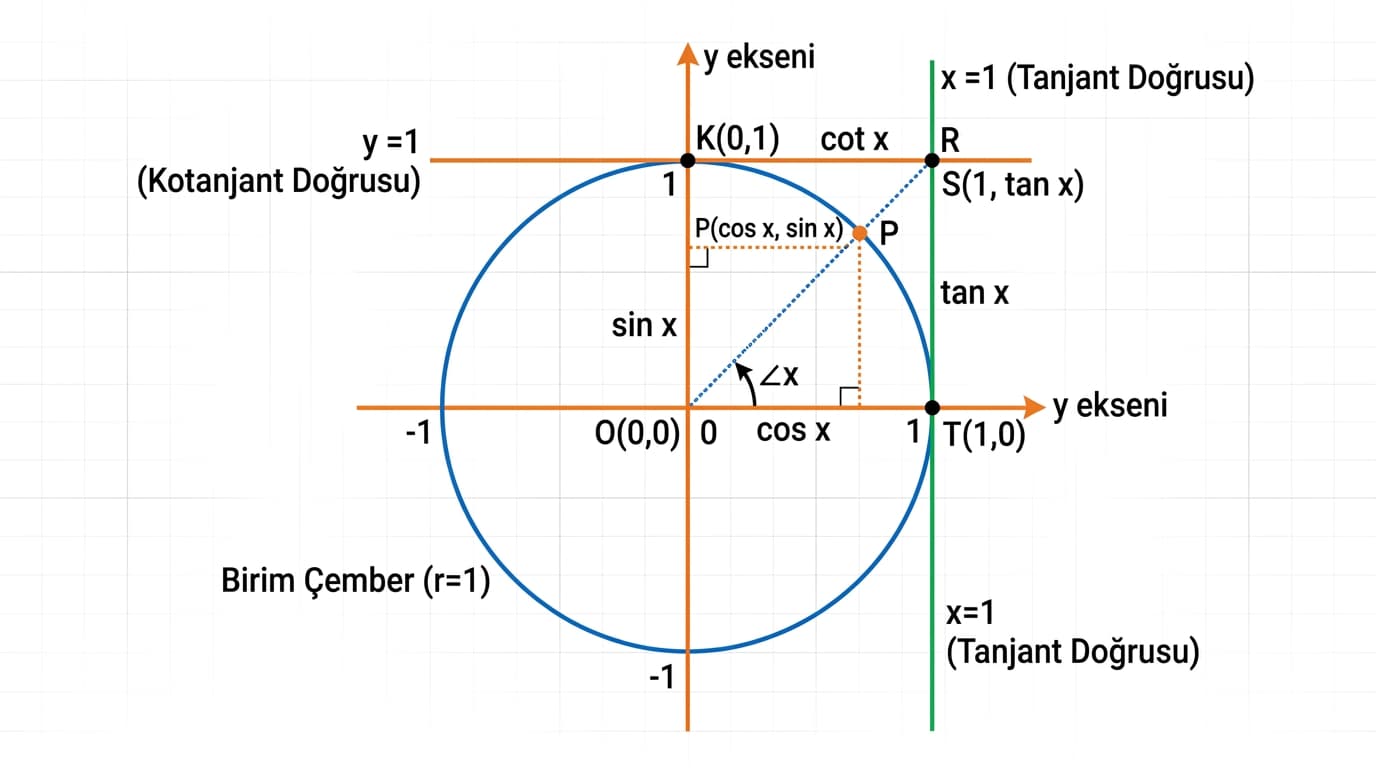 Trigonometrik Oranlar Nedir? (Birim Çemberde)