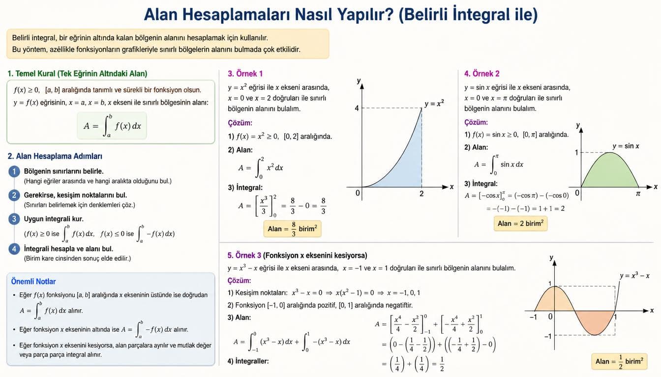 Alan Hesaplamaları Nasıl Yapılır? (Belirli İntegral ile)